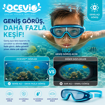 Ocevio™ UV Korumalı Çocuk Yüzücü Gözlüğü